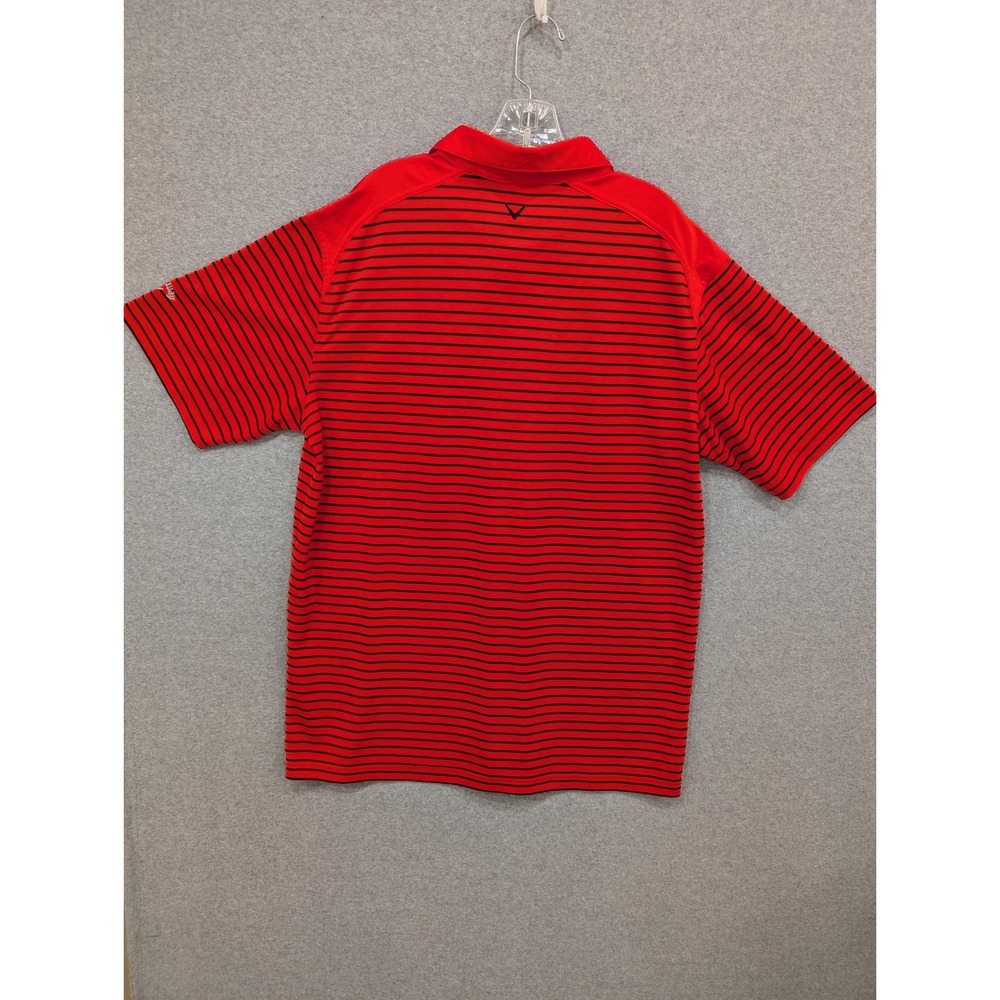 Callaway Golf Polo Shirt Mens XXL‎ Red Black Striped Short Sleeve - Picture 3 of 5